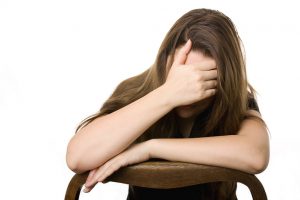 Depressive junge Frau